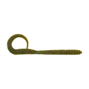 PowerBait MaxScent Kingtail Worm Green Pumpkin Candy / 8"