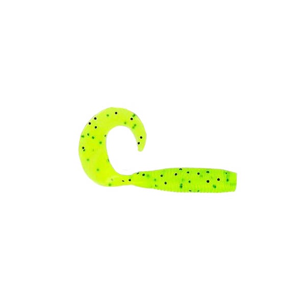 Yamamoto Single Tail Grub 4" / Chartreuse w/Black Flake