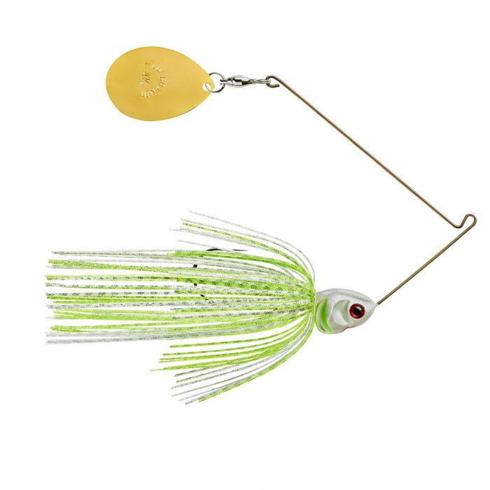 Booyah Covert Single Colorado Spinnerbait 1/2 oz / White Chartreuse Silver Scale/Pearl Chartreuse / #4.5