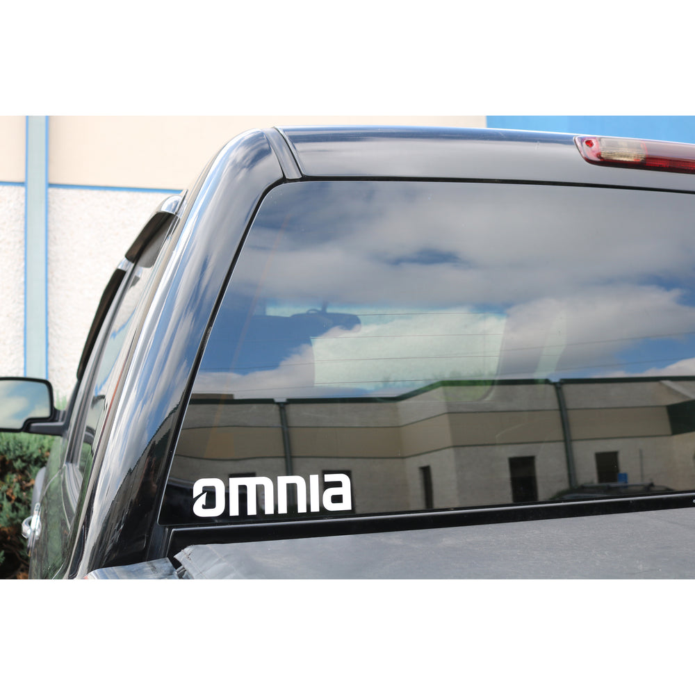 Omnia Fishing Standard Logo Window Sticker White
