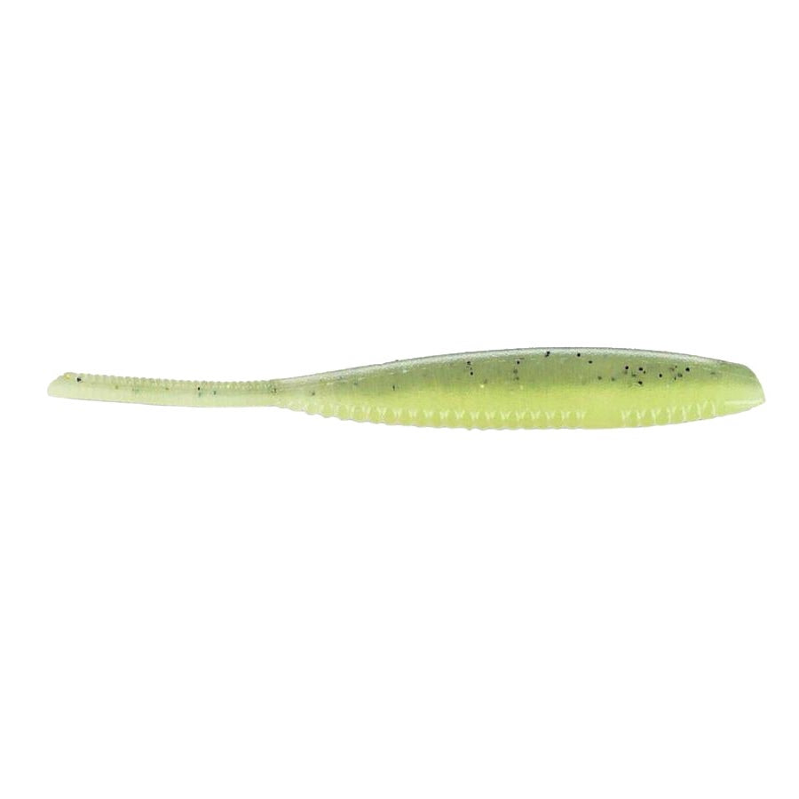 Yamamoto 4" Shad Shape Worm Baby Bass Crystal Clear Belly Laminate / 4"