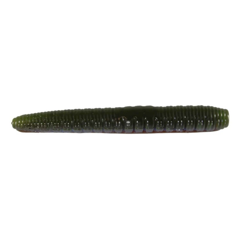 Roboworm Ned Worm Green Pumpkin Black Flake; 3 in.