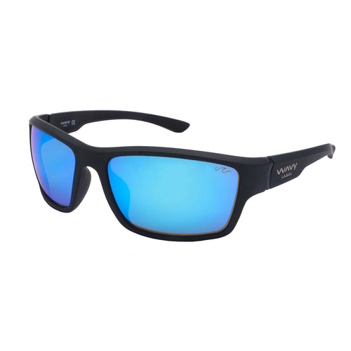 Wavy Label The Spawn Sunglasses Black / Amber Polycarbonate - Blue Lens Wavy Label The Spawn Sunglasses Black / Amber Polycarbonate - Blue Lens