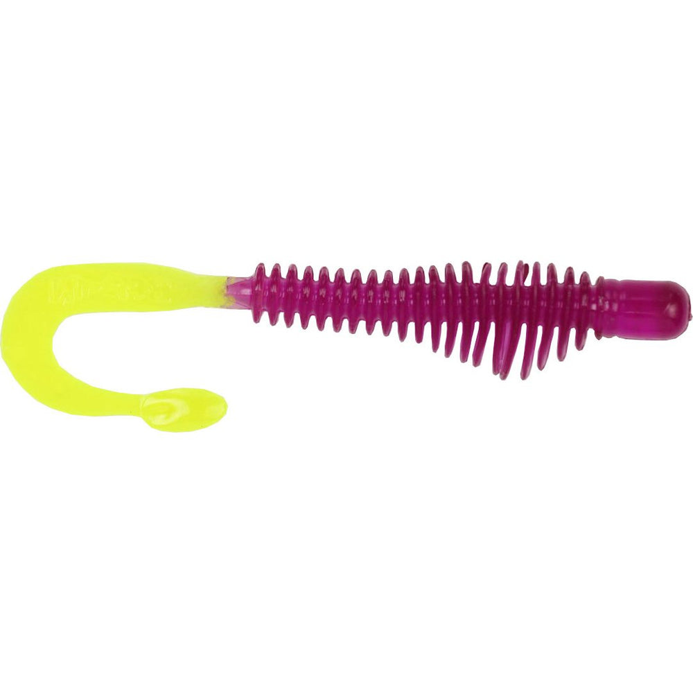 BFishN Tackle AuthentX Moxie Curltail Ringworm 4" / Purple/Chartreuse Tail