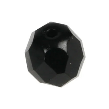 Top Brass Glass Beads 8mm Black