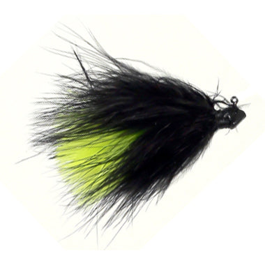 Outkast Tackle Feider Fly Marabou Jig 1/16 oz / Black/Chart