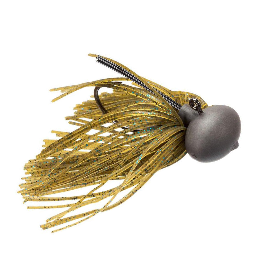 Keitech Model II Tungsten Football Jig 3/8 oz / Green Pumpkin Blue Flake