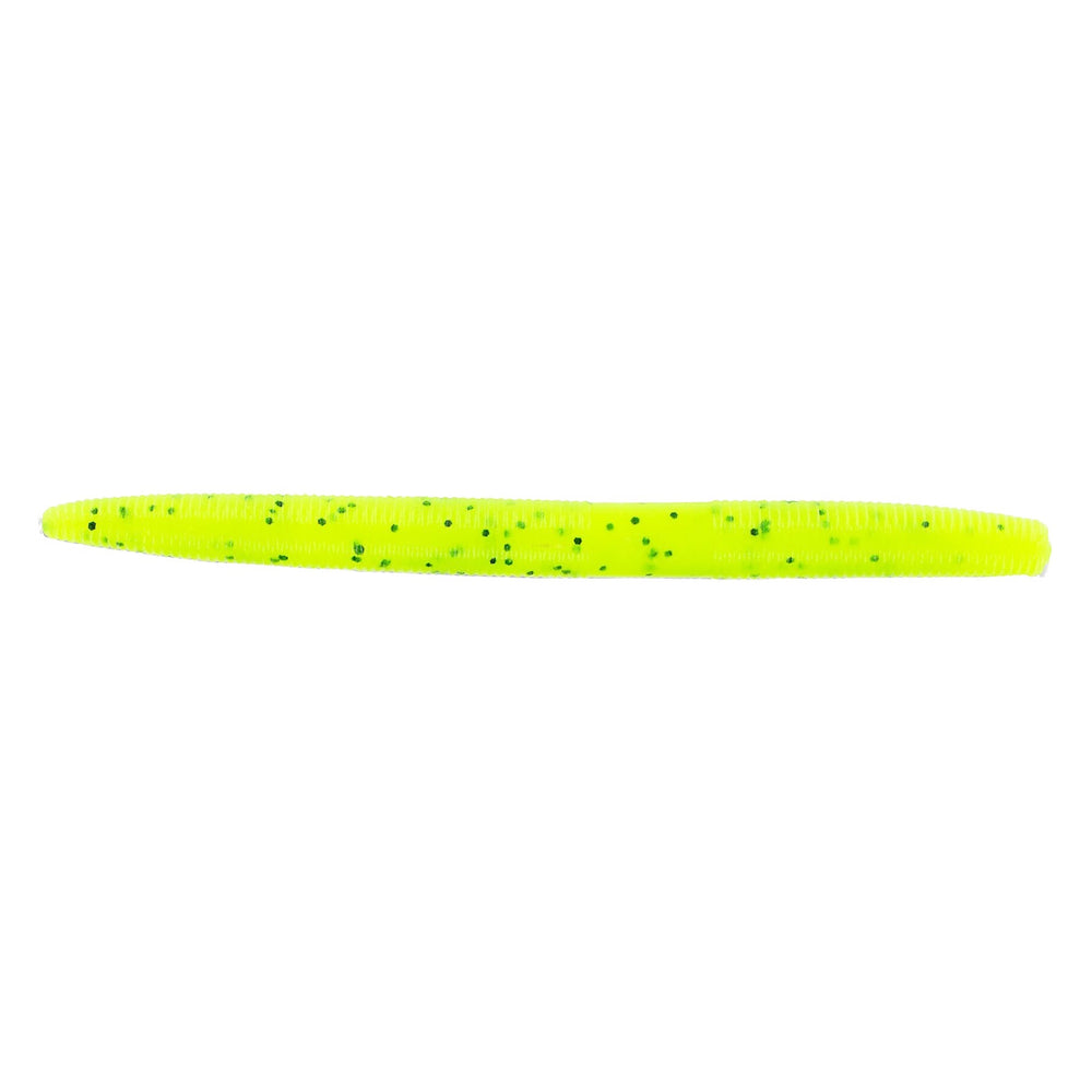 Yamamoto 5" Senko Worm Chartreuse with Large Black / 5"