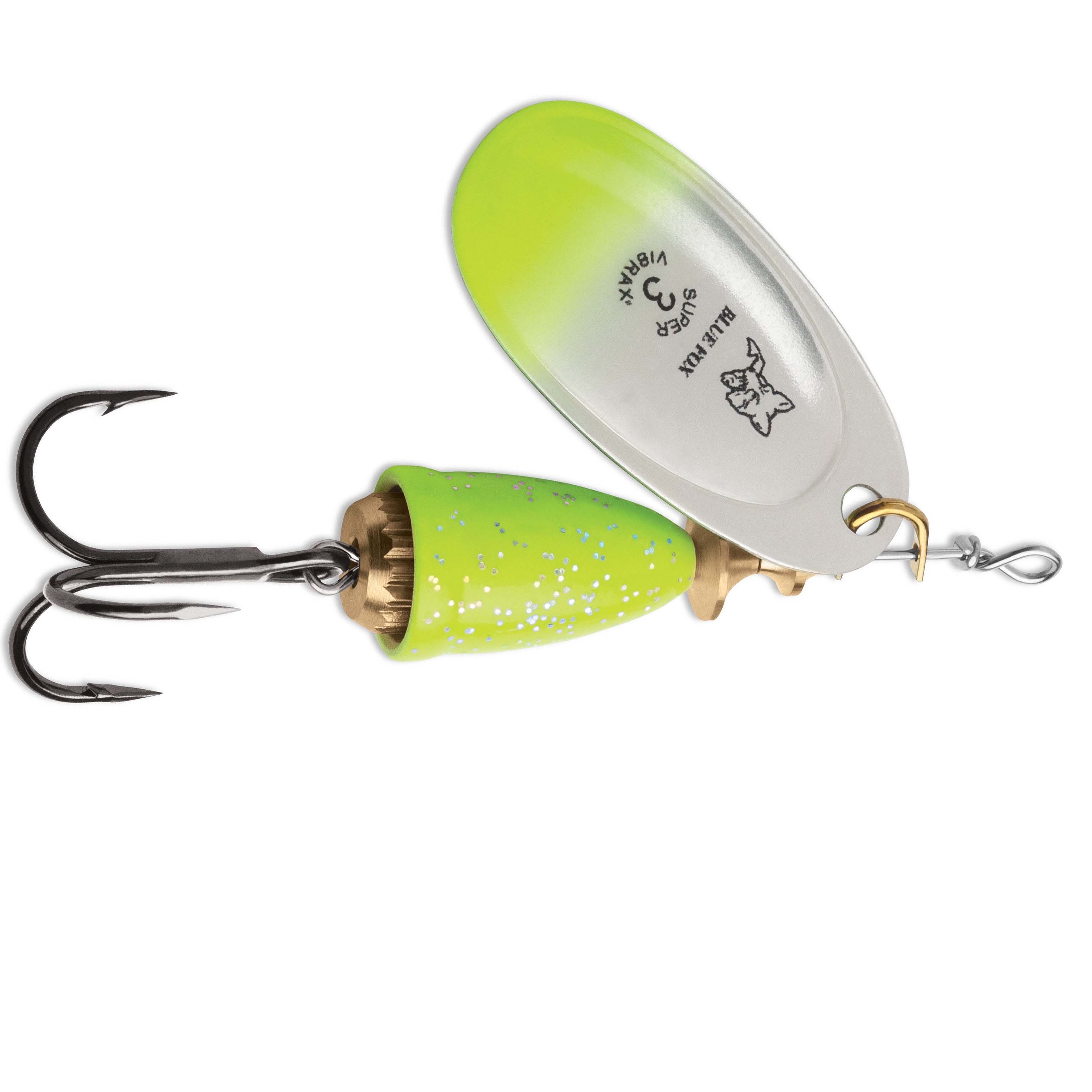 BLUE Fox CANDYBACK CLASSIC VIBRAX SPINNER 1/4 - 3 chartreuse green