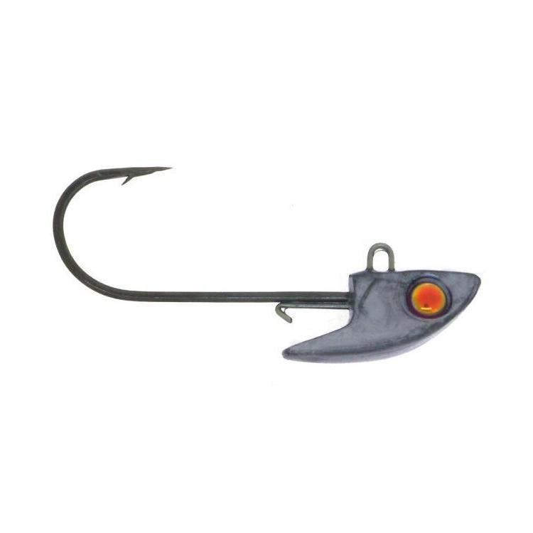 YUM Baits 3/16 oz Black Pumpkin Head Fishing Jigs - 3/0 Hooks