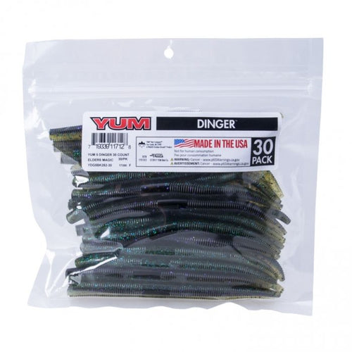 Yum Dinger Worm 5" - Bulk Pack Elder's Magic / 30 Pack Yum Dinger Worm 5" - Bulk Pack Elder's Magic / 30 Pack