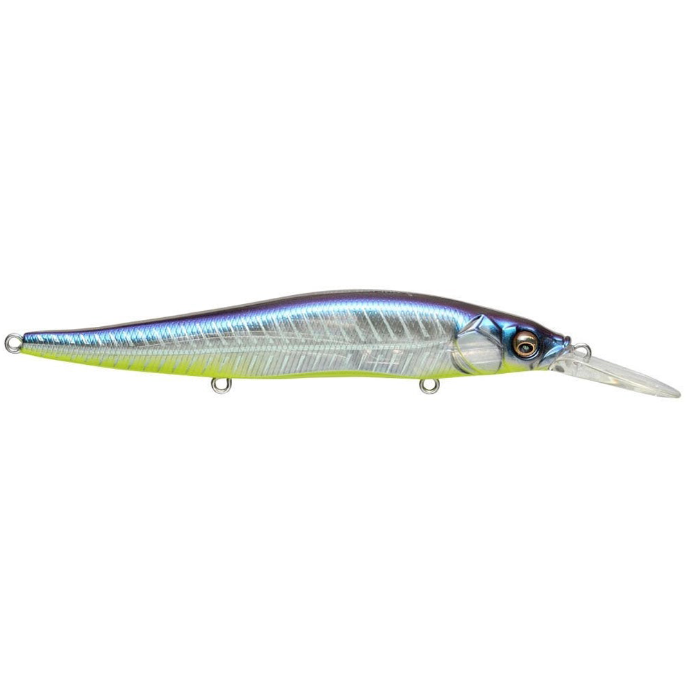 Custom Painted Tungsten 110 +2 Jerkbait Chartreuse Blue Back