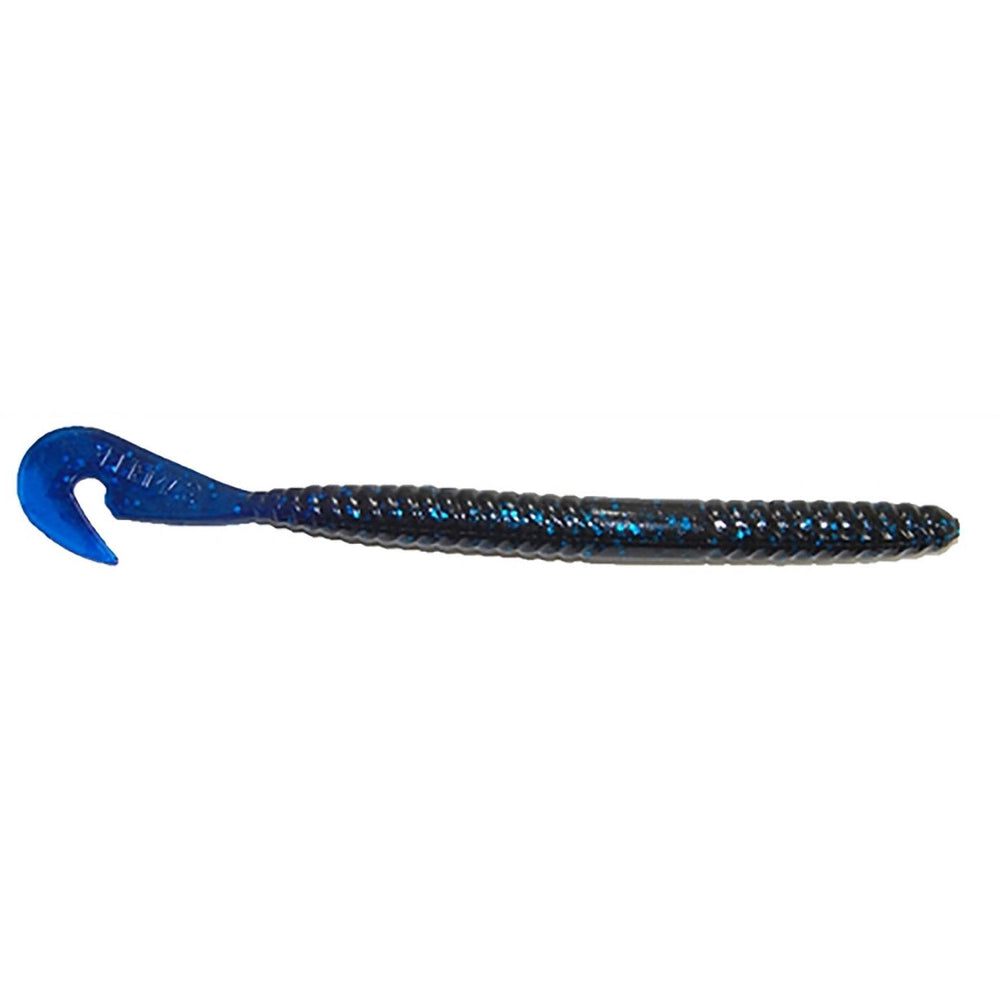 Gambler Lures Burner Worm 6" / Black Blue Glitter Blue Tail
