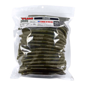 Dinger Worm 5" - Bulk Pack Green Pumpkin / 100 Pack