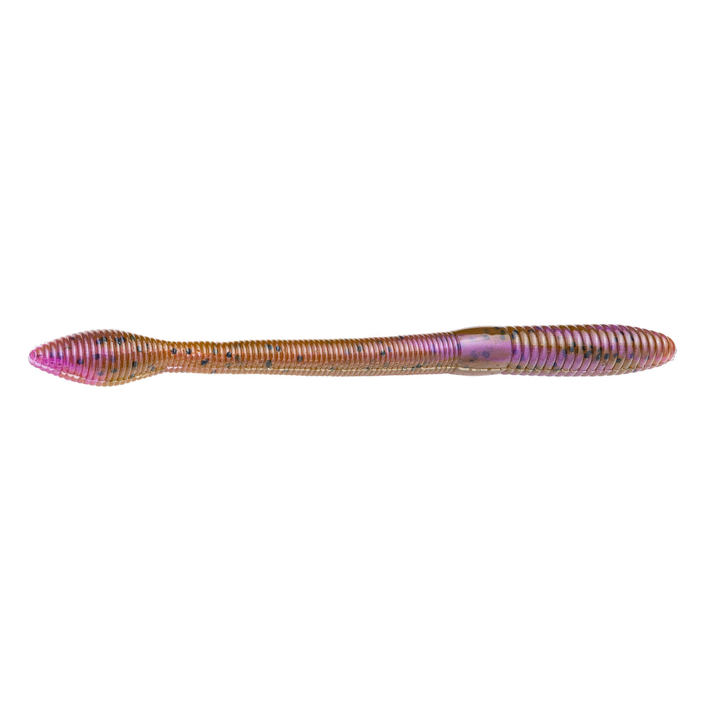 Strike King KVD Perfect Plastic Fat Baby Finesse Worm Green Pumpkin Purple Swirl / 5"