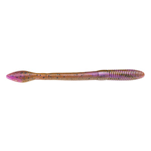 KVD Perfect Plastic Fat Baby Finesse Worm Green Pumpkin Purple Swirl / 5"