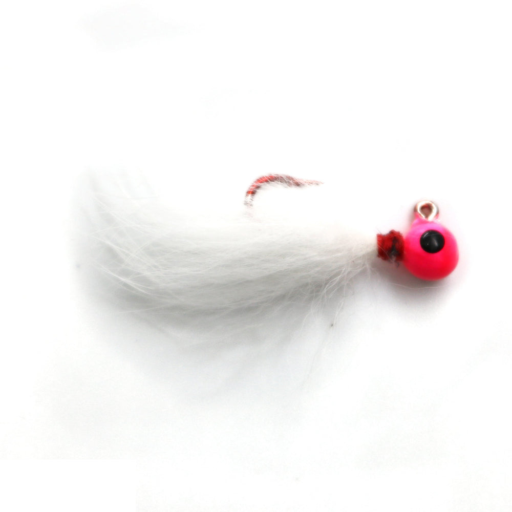 JB Lures Rabbit Hair Jig 1/32 oz / Pink/White