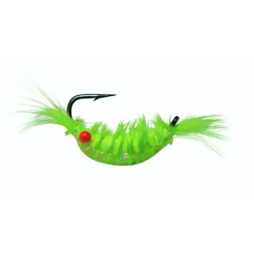 Kenders Outdoors Tungsten Akua Red Eye Shrimp Jig - EOL Chartreuse / 1/32 oz