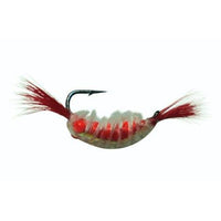 Kenders Outdoors Tungsten Akua Red Eye Shrimp Jig - EOL White/Red / 1/32 oz