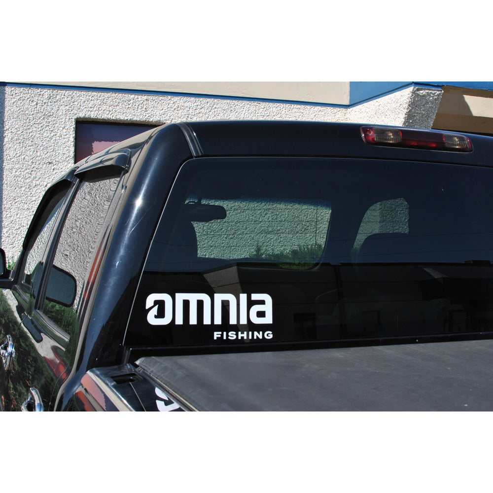 Omnia Fishing Large Stacked Logo Window Sticker Large / White