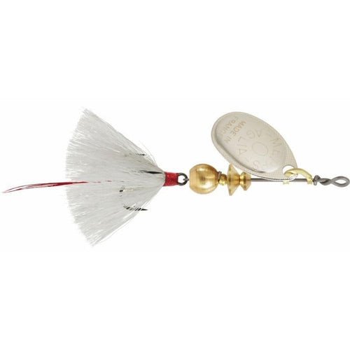 Mepps Dressed Aglia Spinner, Silver/Brown Tail