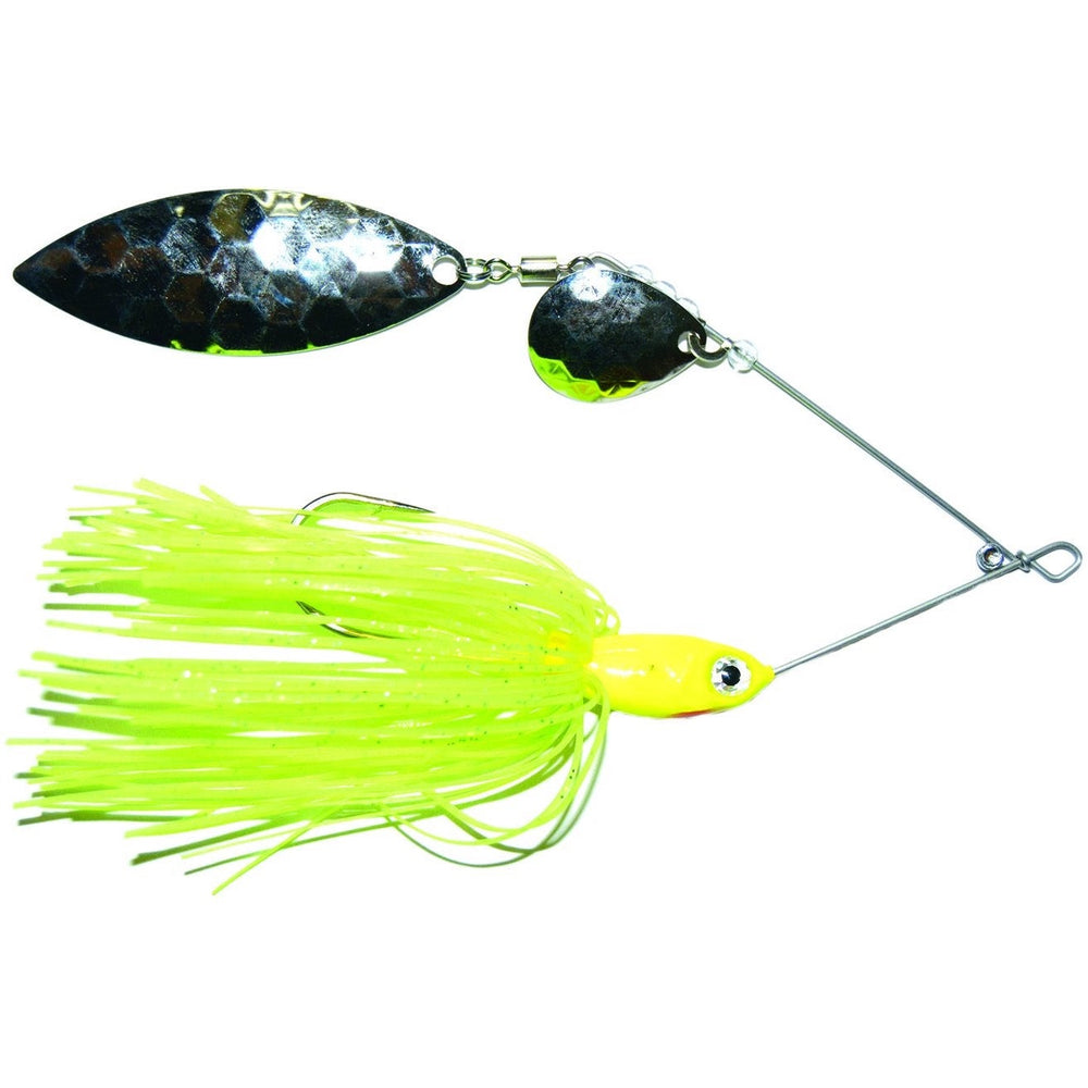 Mission Tackle Spinnerbait Tandem Spin 1/4 oz / Chartreuse