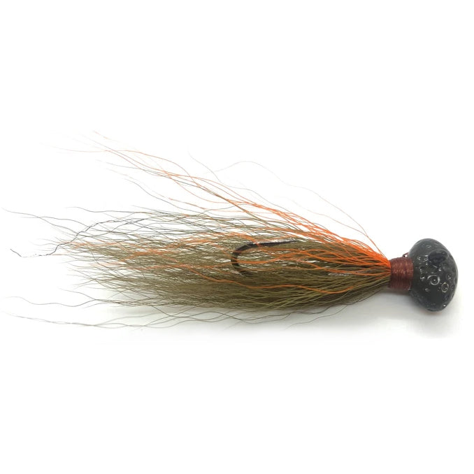 Venture Lures Football Head Hair Jig 1/4 oz / Olive Orange