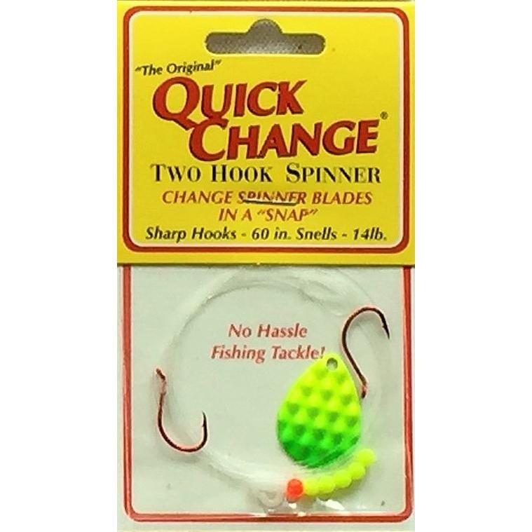 Quick Change Spinner Rigs - EOL Double Hook / Chartreuse/Lime / #3 Colorado