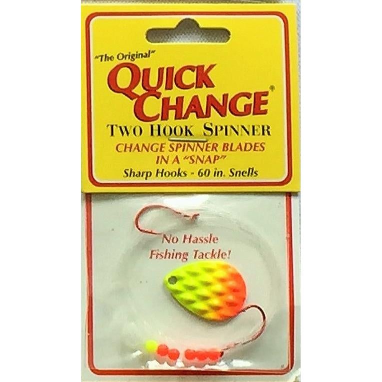 Quick Change Spinner Rigs - EOL Double Hook / Chartreuse/Orange / #3 Colorado