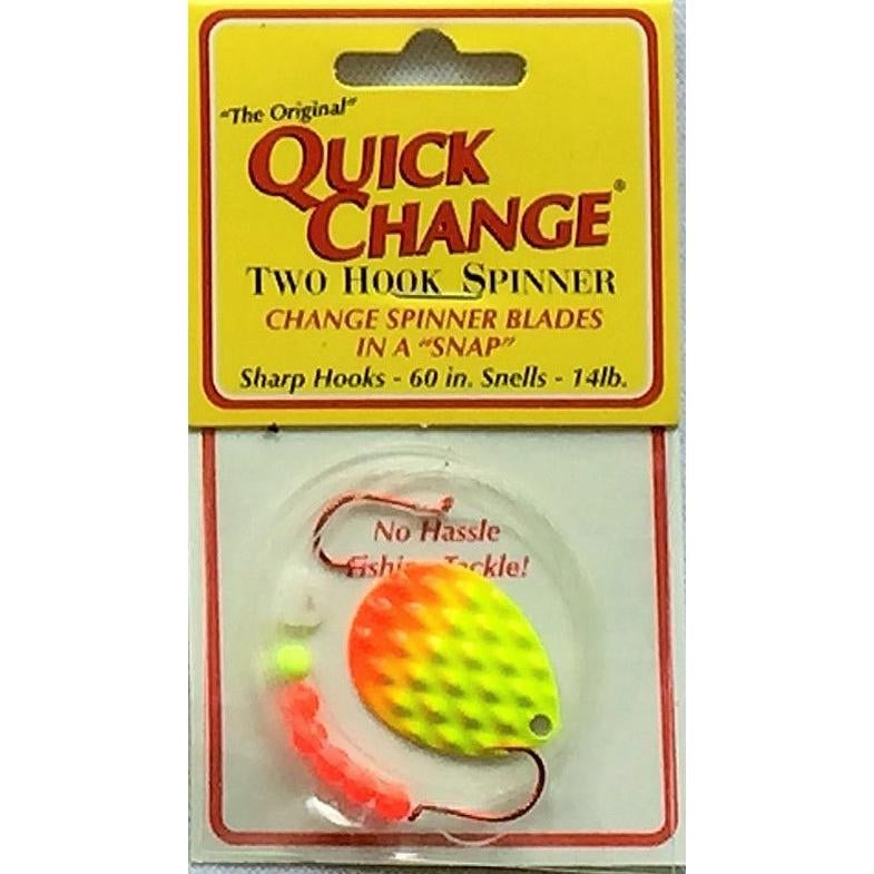 Quick Change Spinner Rigs - EOL Double Hook / Chartreuse/Orange / #4 Colorado