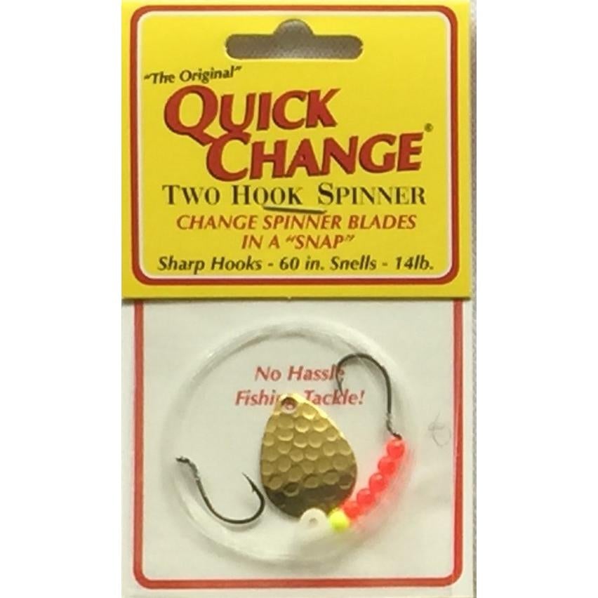 Quick Change Spinner Rigs - EOL Double Hook / Hammered Brass / #4 Colorado