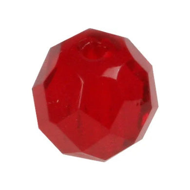 Top Brass 8mm Glass Beads Red