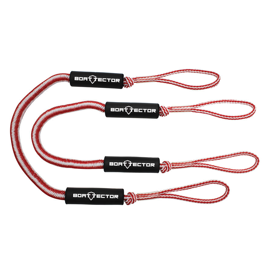 Extreme Max BoatTector Bungee Dock Line 2-Pack 5' / Red/White