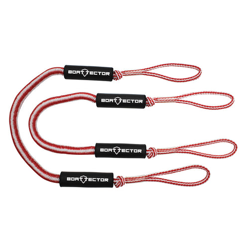 Extreme Max BoatTector Bungee Dock Line 2-Pack 5' / Red/White Extreme Max BoatTector Bungee Dock Line 2-Pack 5' / Red/White