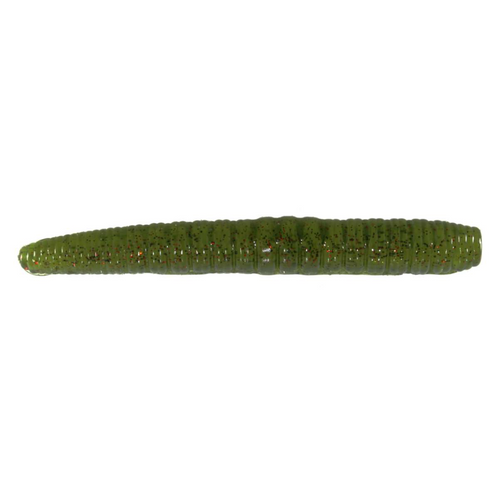 Roboworm Ned Worm Green Pumpkin Black Flake; 3 in.