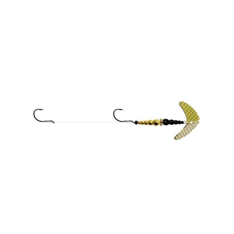 Mack's Lures Smile Blade Double Whammy Pro Series Rig - EOL Gold Black / 1 1/2" Smile Blade
