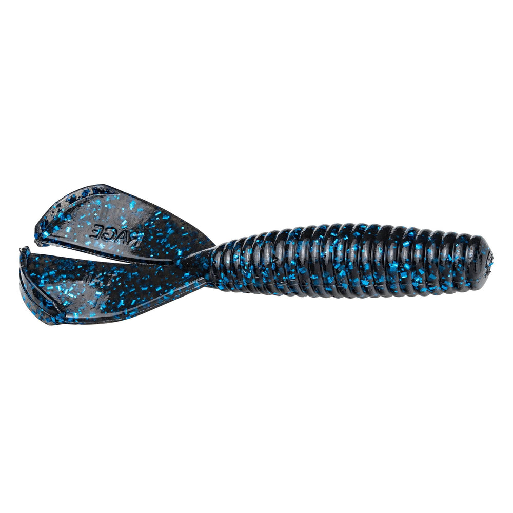 Strike King Baby Rage Menace Grub Black Blue Flake / 3"