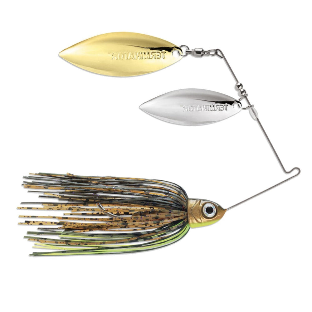 Terminator Pro Series Spinnerbait Double Willow Blades 1/2 oz / Sunny / Nickel/Gold