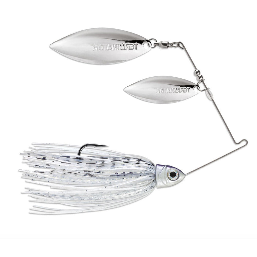 Terminator Pro Series Spinnerbait Double Willow Blades 3/8 oz / Silver Shiner / Nickel/Nickel