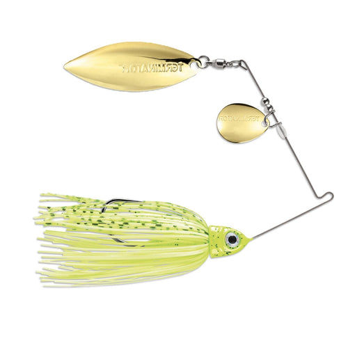 Terminator Pro Series Spinnerbait Tandem Blades 3/8 oz / Dirty Chartreuse Shad / Gold/Gold Terminator Pro Series Spinnerbait Tandem Blades 3/8 oz / Dirty Chartreuse Shad / Gold/Gold