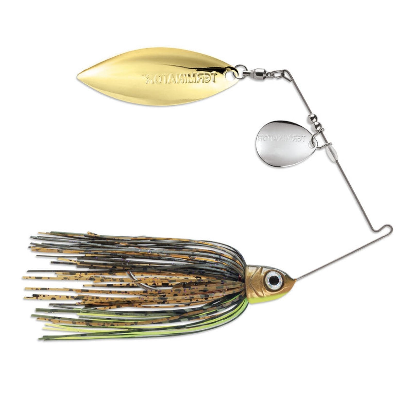 Terminator Hot Tip Chartreuse Super Stainless Spinnerbait .25 Ounce - VMC  Hook