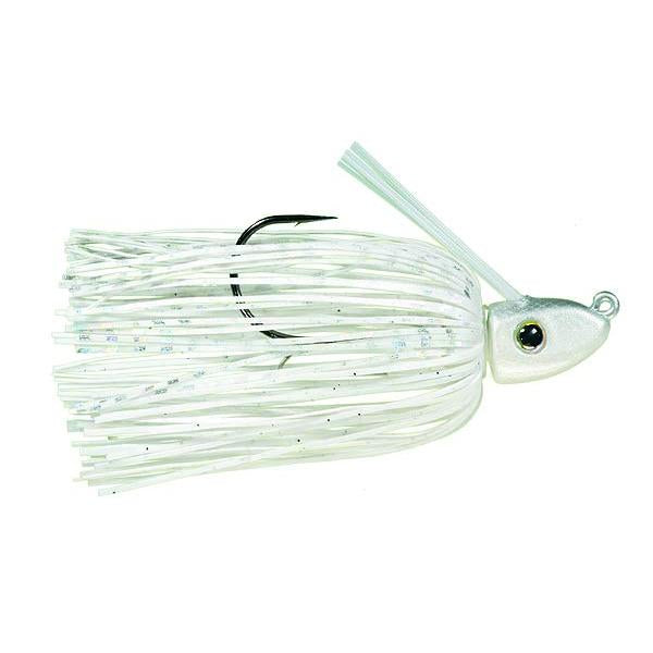 STRIKE KING PURE POISON SWIM JIG=3/8oz=lot of 3 CHART WHITE Colored Fishing  Lure 