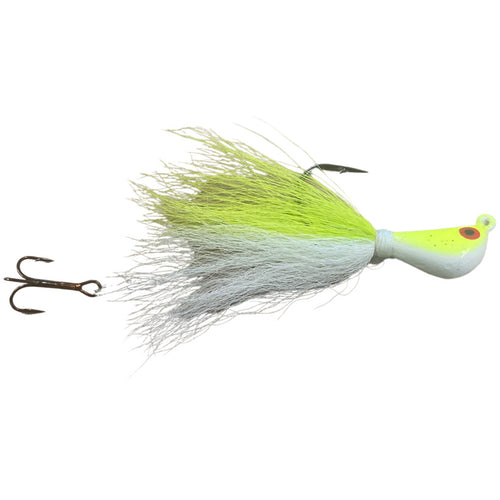 Mission Tackle Lake Trout Bucktail Jig 3/4 oz / White/Chart Mission Tackle Lake Trout Bucktail Jig 3/4 oz / White/Chart