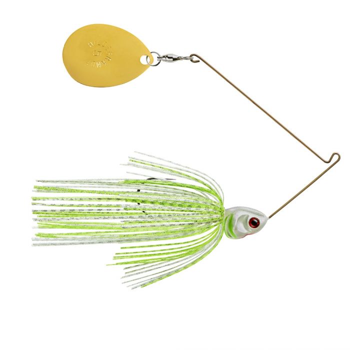 Booyah Covert Single Colorado Spinnerbait 1/2 oz / White Chartreuse Silver Scale/Pearl Chartreuse / #5