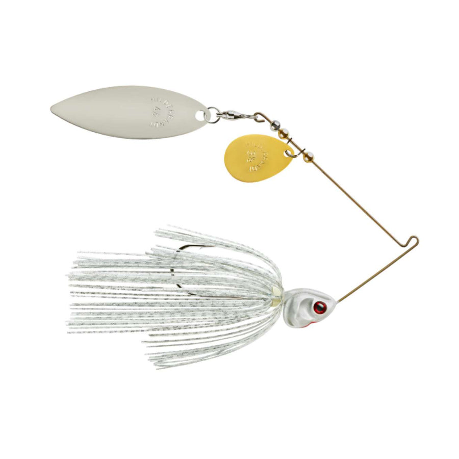 Booyah Covert Colorado Willow Blades Spinnerbait 1/2 oz / White Silver Scale / Gold Colorado/Nickel Willow