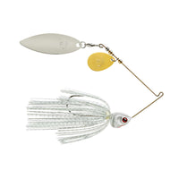 Booyah Covert Colorado Willow Blades Spinnerbait 1/2 oz / White Silver Scale / Gold Colorado/Nickel Willow