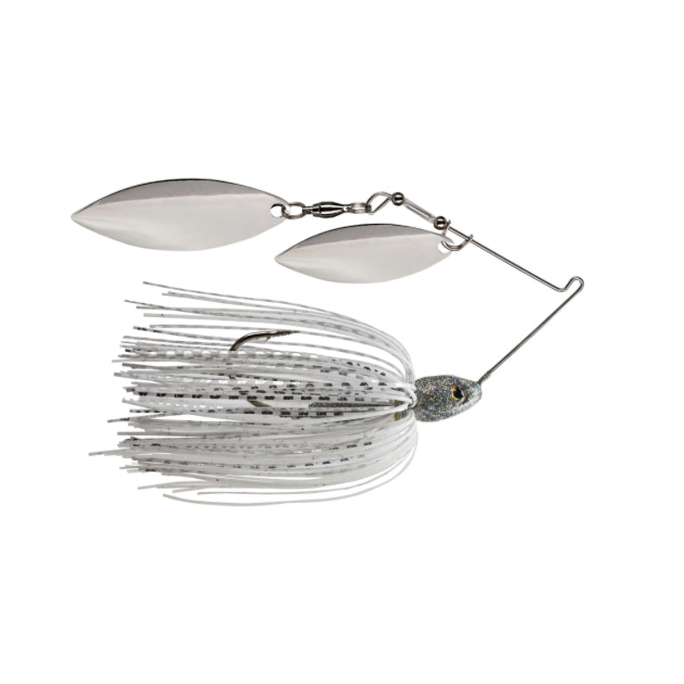 Strike King Tour Grade Compact Double Willow Spinnerbait White/Silver / 1/2 oz