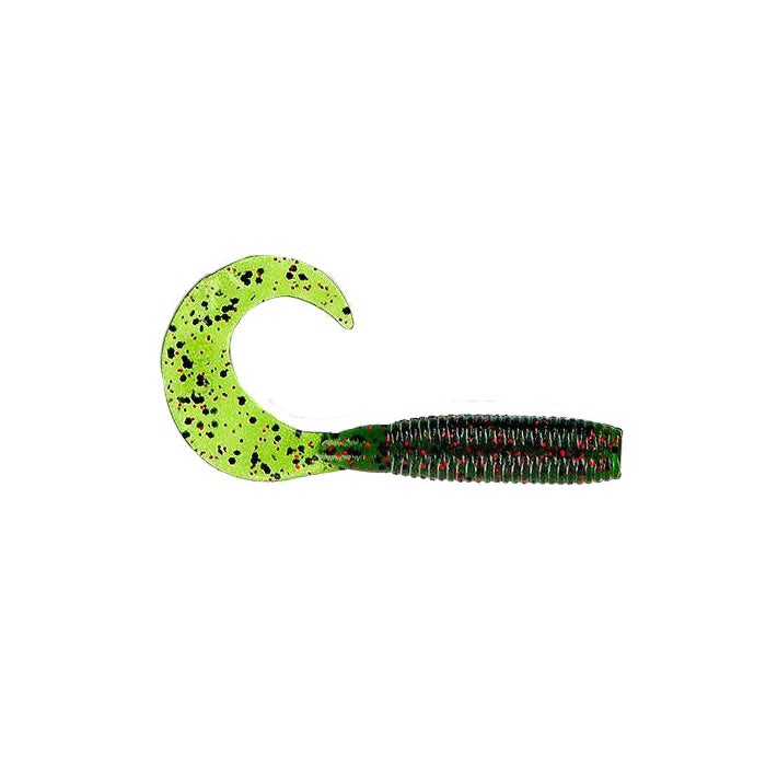 Yamamoto Single Tail Grub 5" / Watermelon w/Black and Red Flake