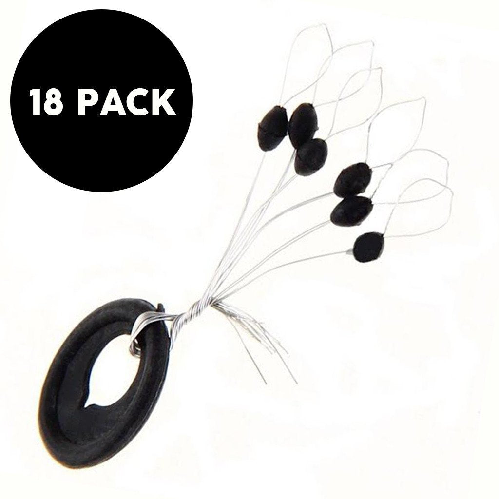  Fishing Rubber Bobber Peg Sinker Stopper Black Oval