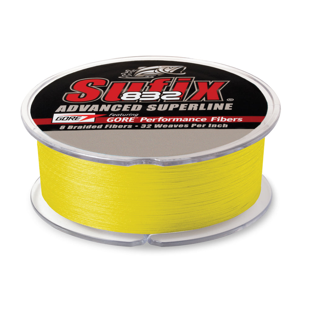 Sufix 832 Braid 15lb / Hi-Vis Yellow / 600 Yards